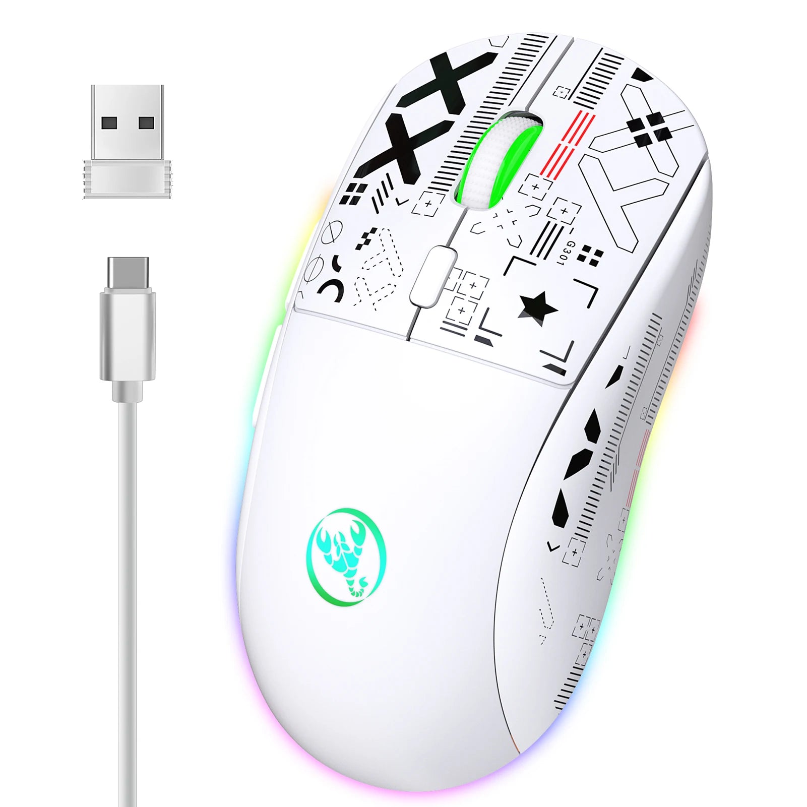 HXSJ T90 2.4G Wireless RGB Gaming Mouse