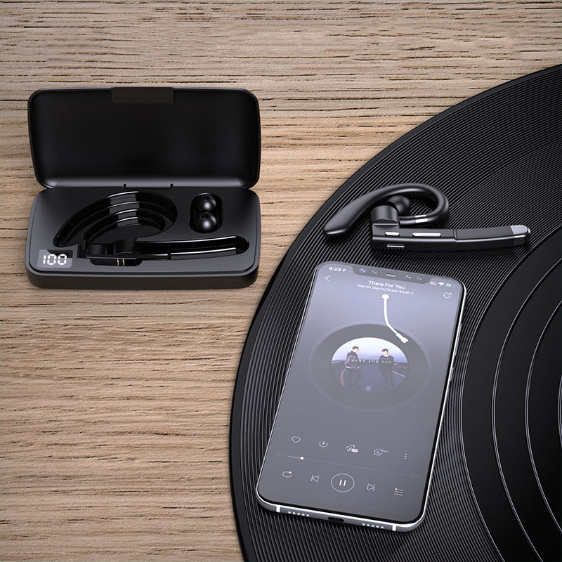 Single-Ear Wireless Bluetooth Business Headset with Noise Reduction