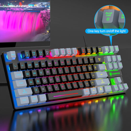 87-Key LED Backlit Gaming Keyboard