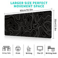 Large Topographic Gaming Mouse Pad — 31.5 x 11.8in Extended Desk Mat