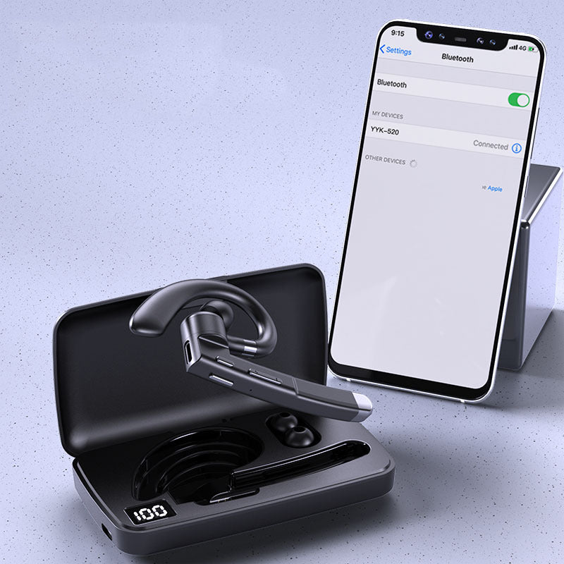 Single-Ear Wireless Bluetooth Business Headset with Noise Reduction