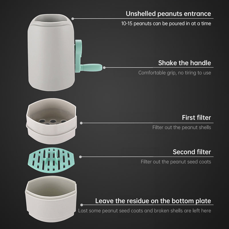 Hand-Operated Peanut & Pistachio Sheller — Kitchen Peeling Gadget