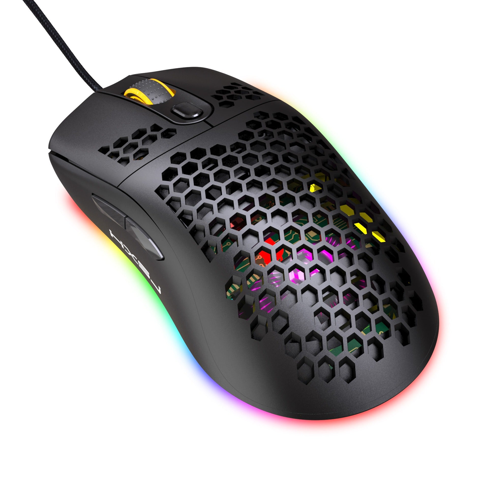 RGB Hollow Honeycomb Gaming Mouse with Adjustable DPI