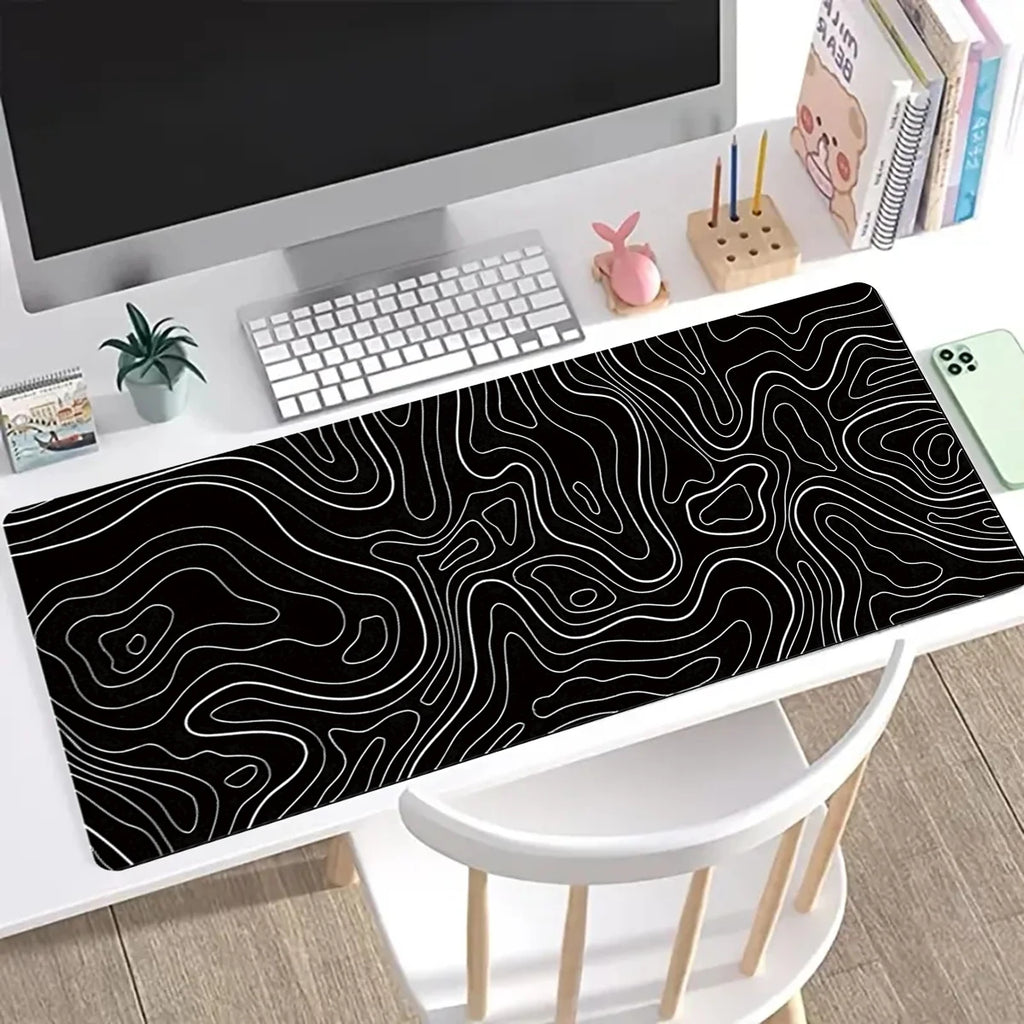 Large Topographic Gaming Mouse Pad — 31.5 x 11.8in Extended Desk Mat