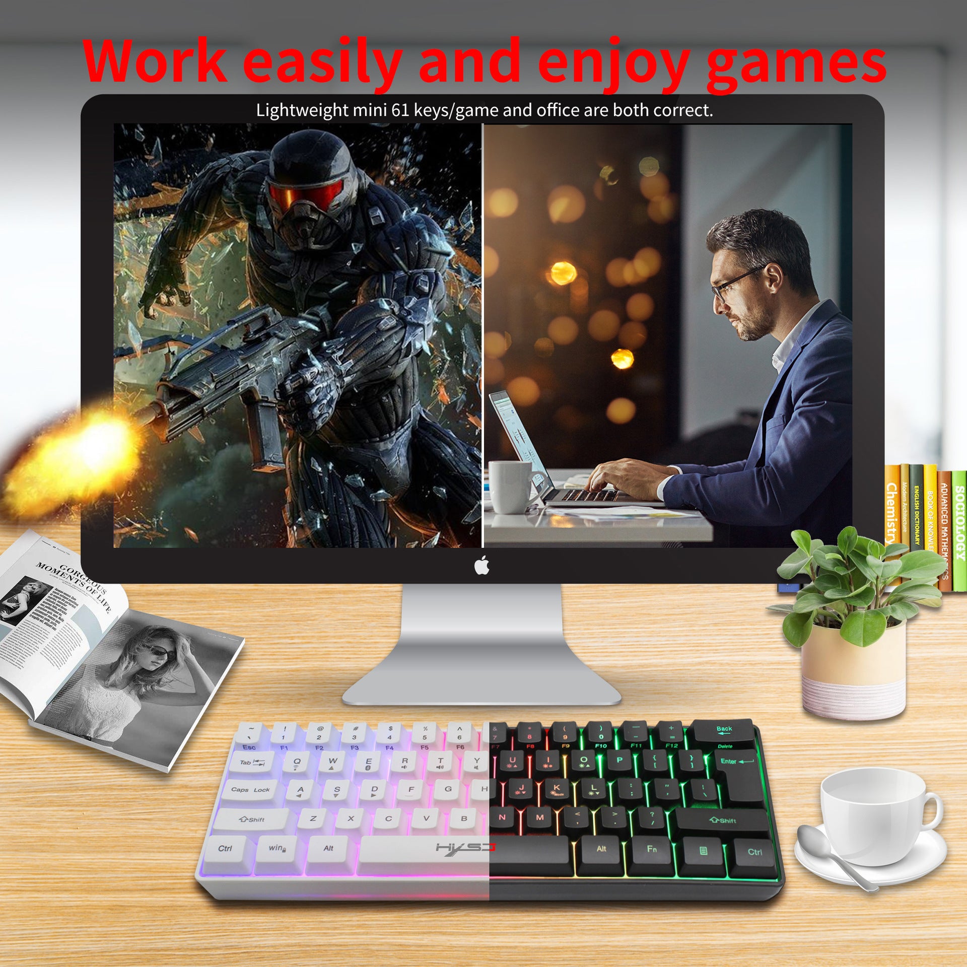 61-Key Bluetooth Wireless RGB Keyboard