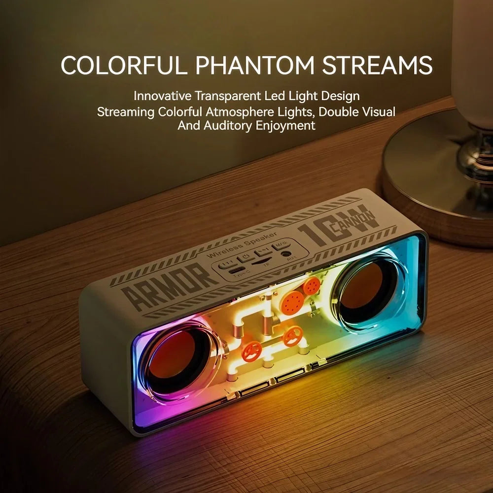 PUNK Transparent Dual Wireless Bluetooth Speaker with Bass Vibro-Sound