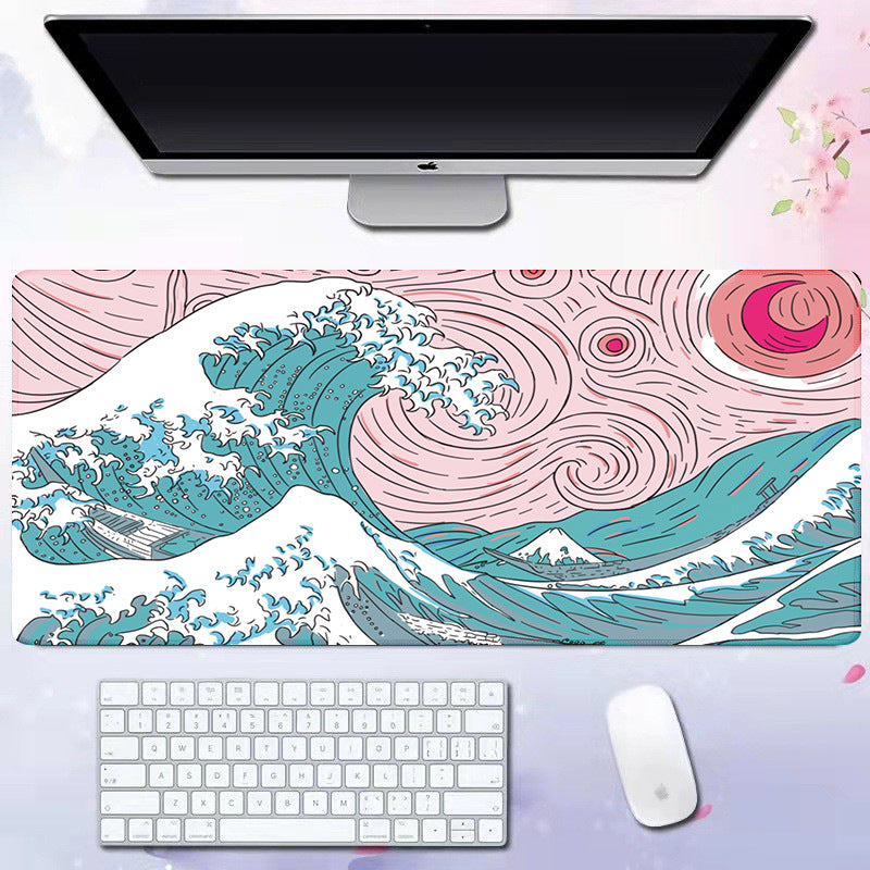 Wave Extended Gaming Desk Pad — Keyboard & Mouse Mat