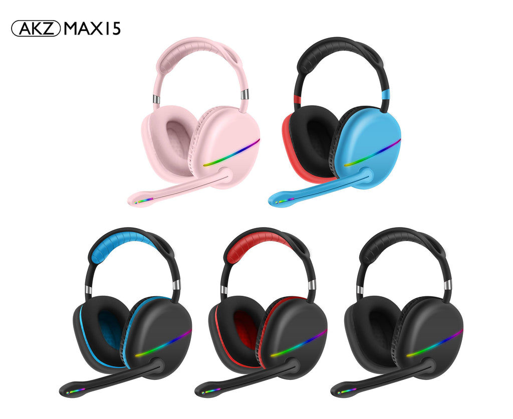 MAX15 RGB Bluetooth Gaming Headset with Subwoofer & External Mic