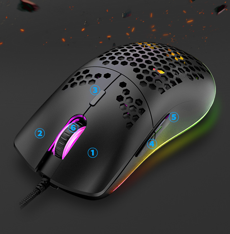 RGB Wired Gaming Mouse with 6 Programmable Keys