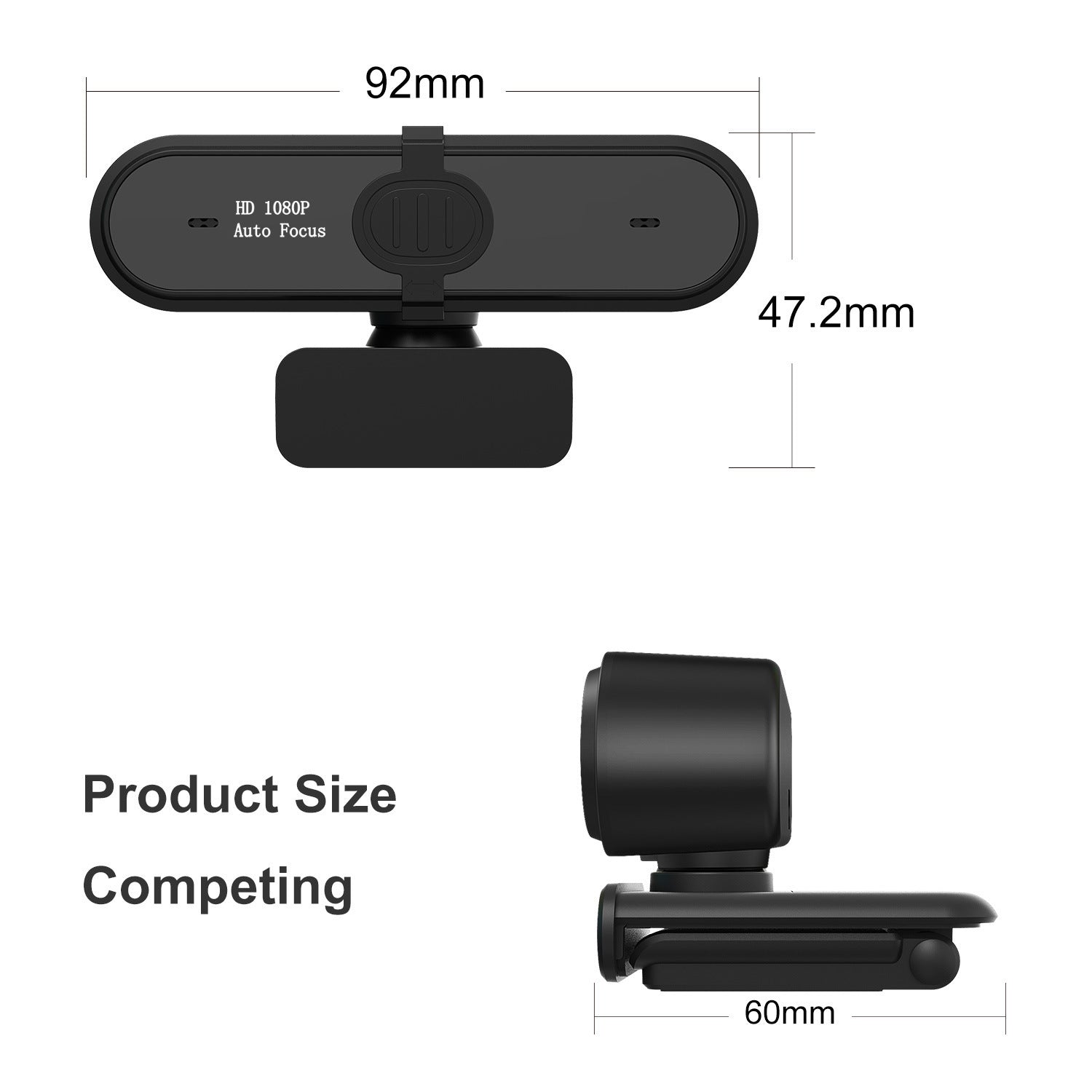 1080P AF Wide-Angle Webcam with 5MP Sensor