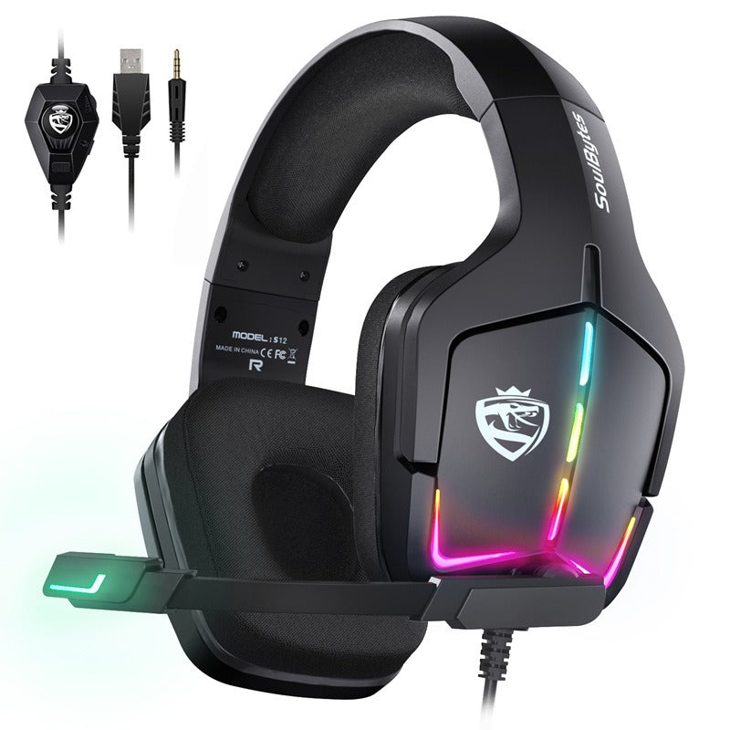 S12 Wired RGB Gaming Headset for PC & PS4