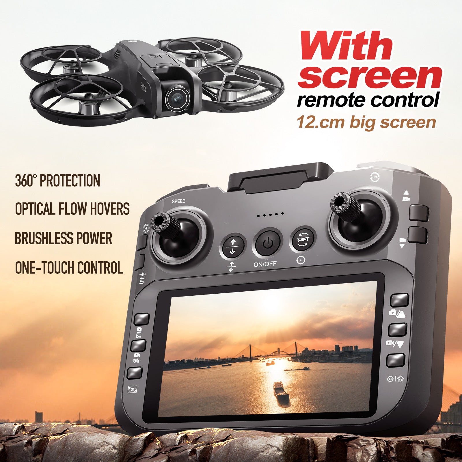 GPS Foldable Drone with Screen Remote & HD Aerial Camera