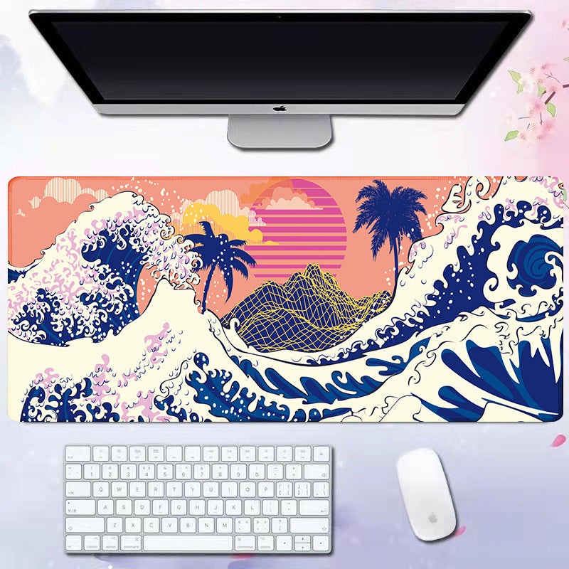Wave Extended Gaming Desk Pad — Keyboard & Mouse Mat