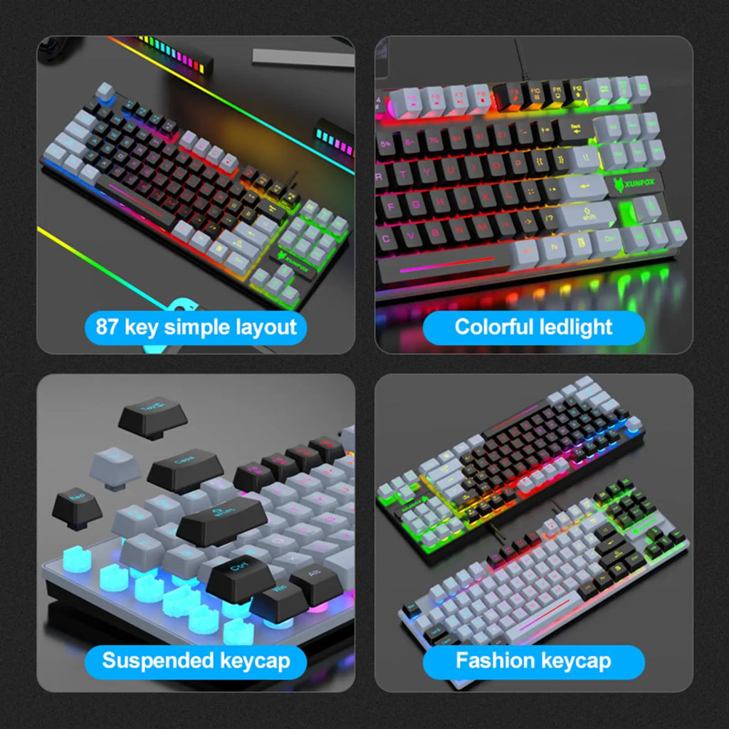 87-Key LED Backlit Gaming Keyboard