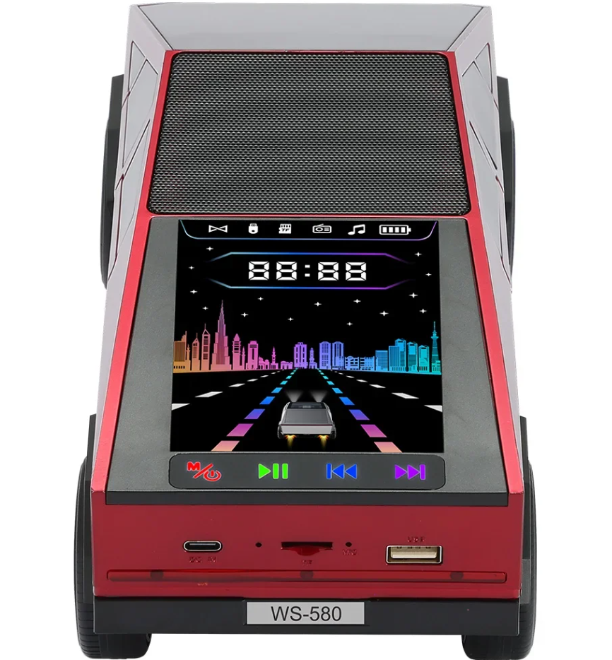 WS-580 Cybertruck Wireless Bluetooth Speaker with RGB LED & FM Radio