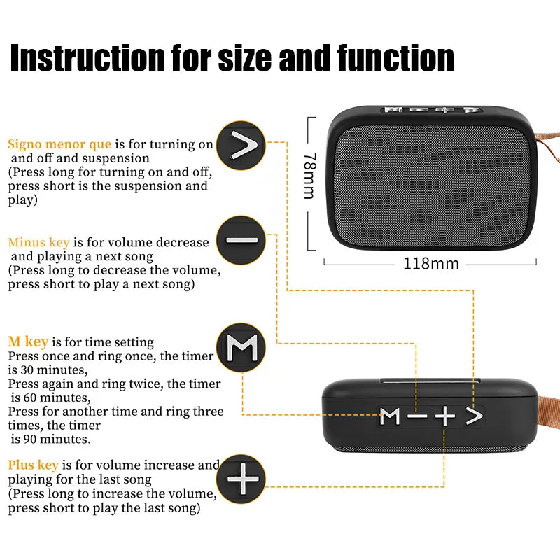 Portable Outdoor Bluetooth Speaker — 3D Stereo HiFi Surround Sound