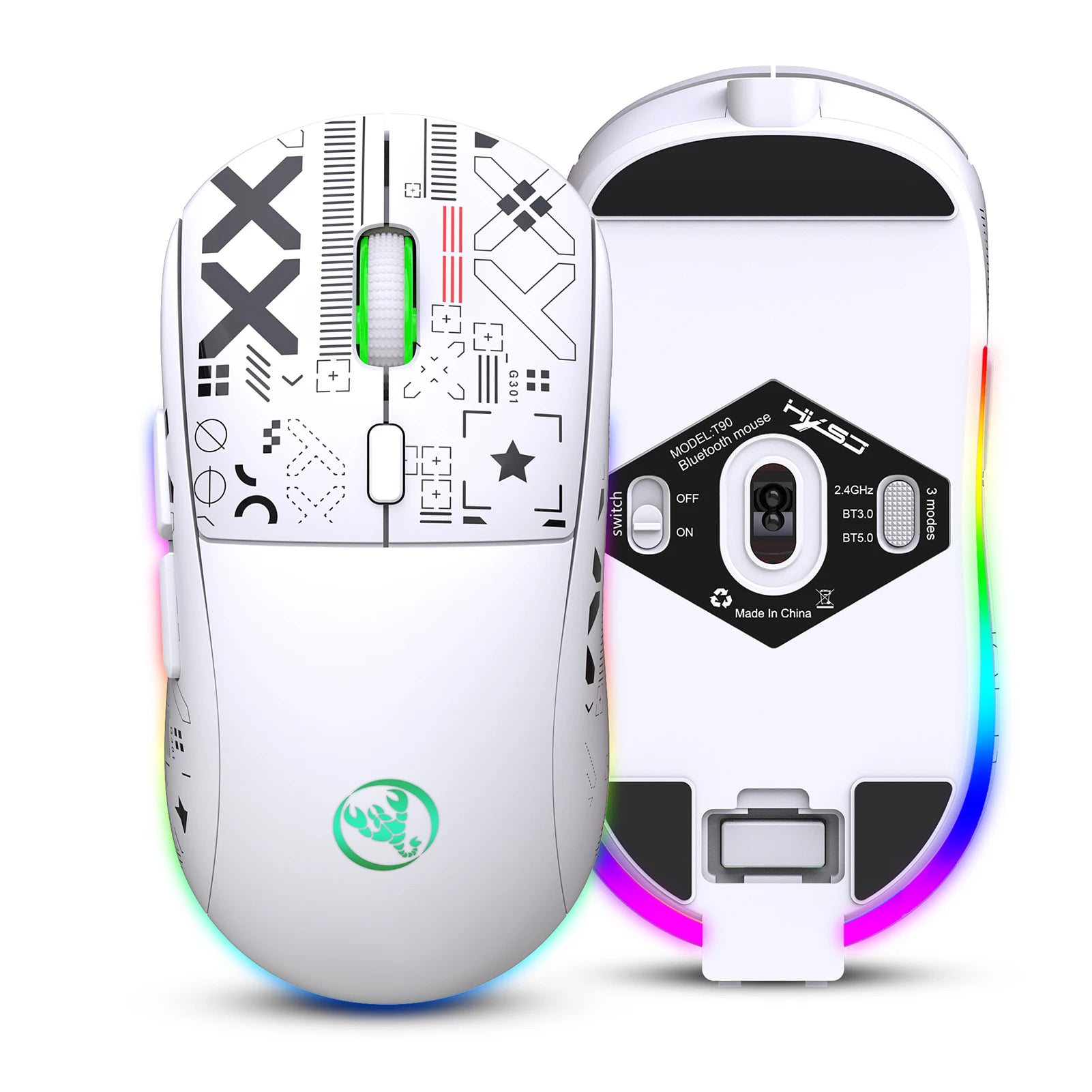 HXSJ T90 2.4G Wireless RGB Gaming Mouse