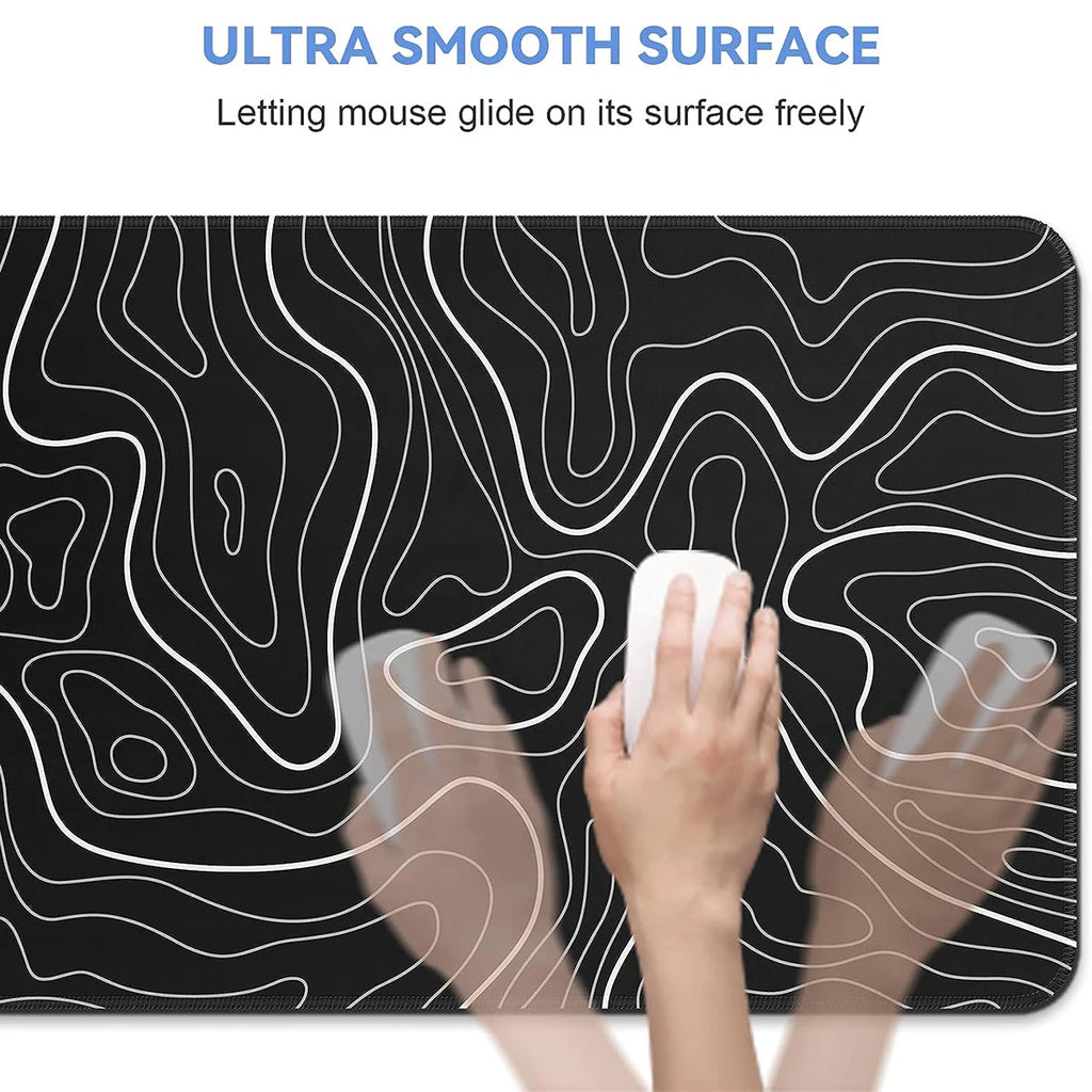 Large Topographic Gaming Mouse Pad — 31.5 x 11.8in Extended Desk Mat