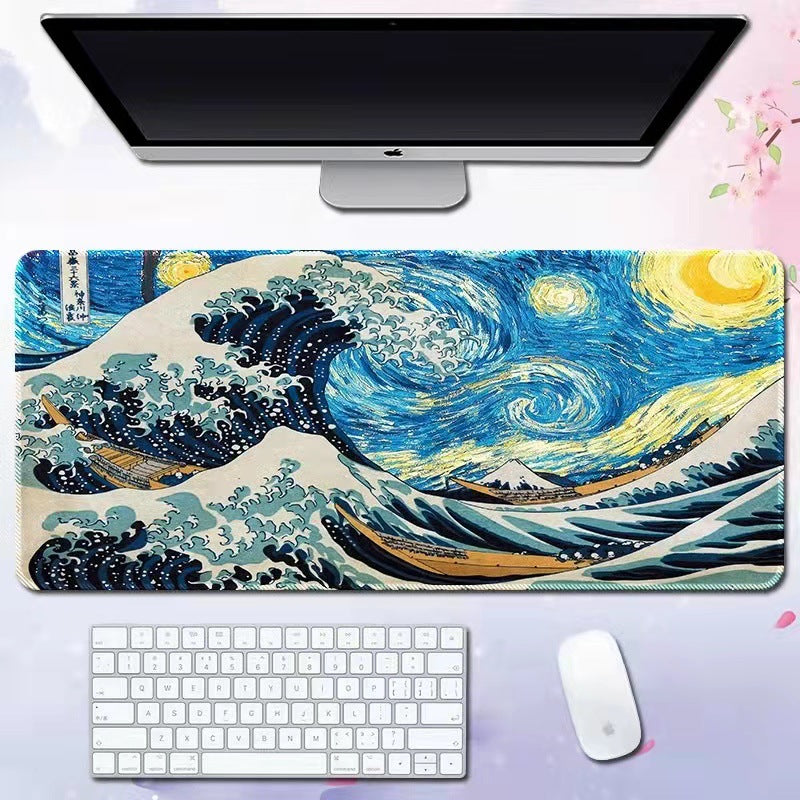 Wave Extended Gaming Desk Pad — Keyboard & Mouse Mat