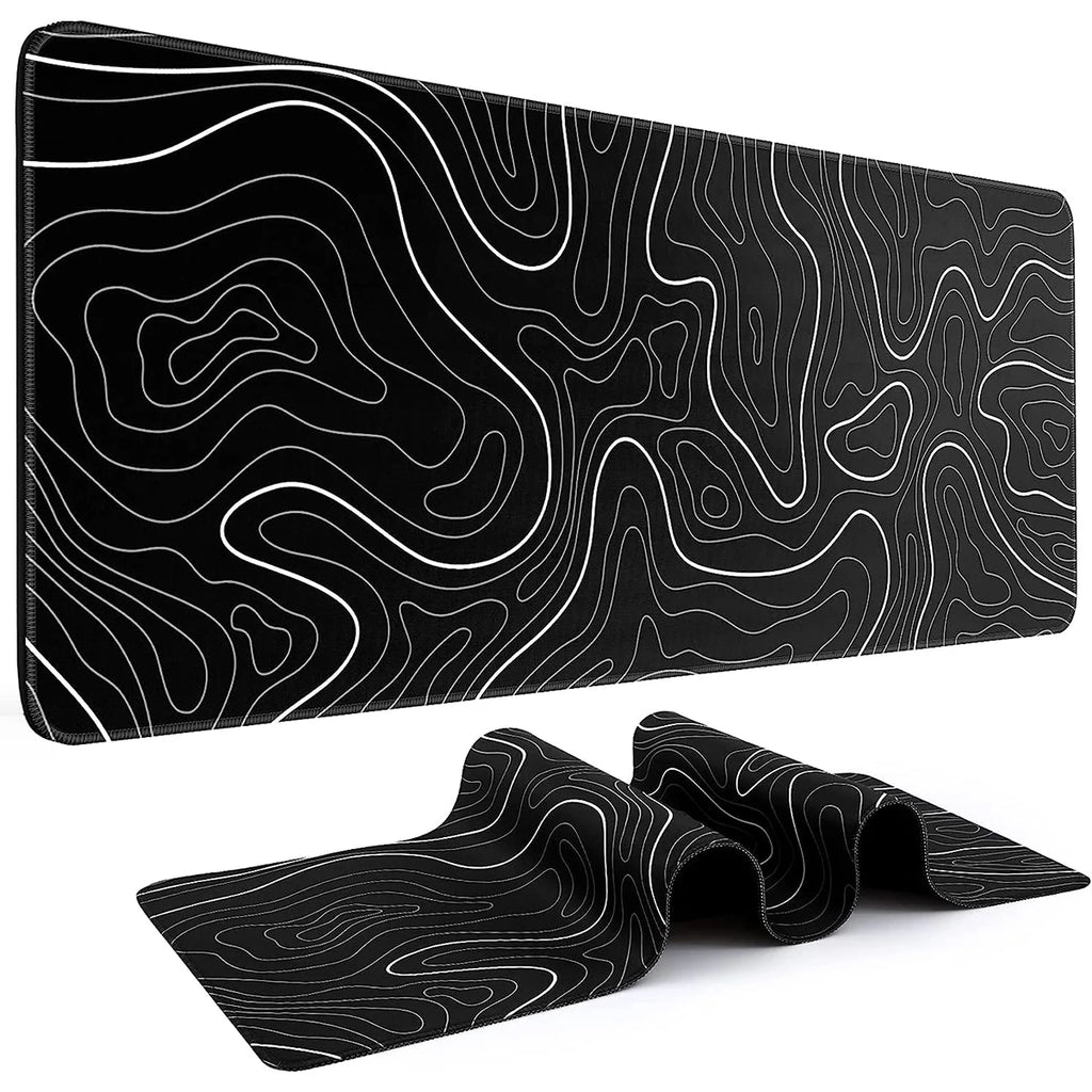 Large Topographic Gaming Mouse Pad — 31.5 x 11.8in Extended Desk Mat