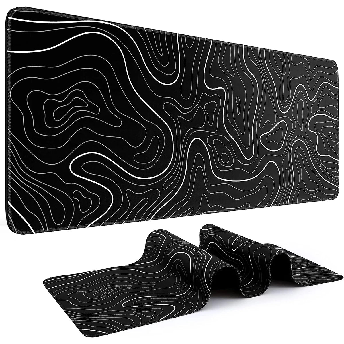 Large Topographic Gaming Mouse Pad — 31.5 x 11.8in Extended Desk Mat