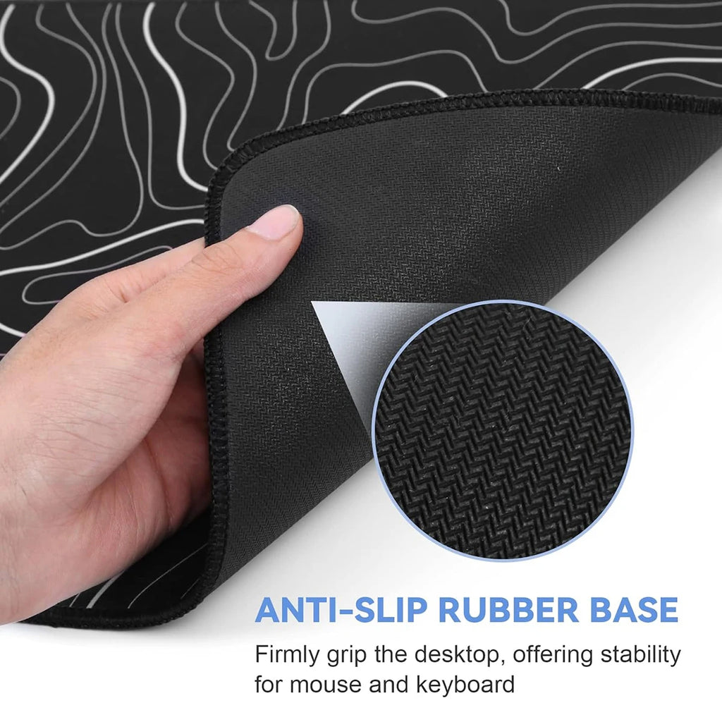 Large Topographic Gaming Mouse Pad — 31.5 x 11.8in Extended Desk Mat