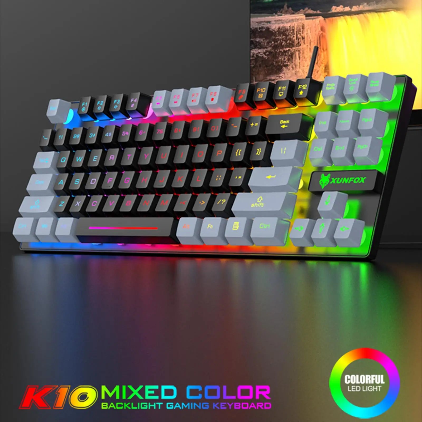 87-Key LED Backlit Gaming Keyboard