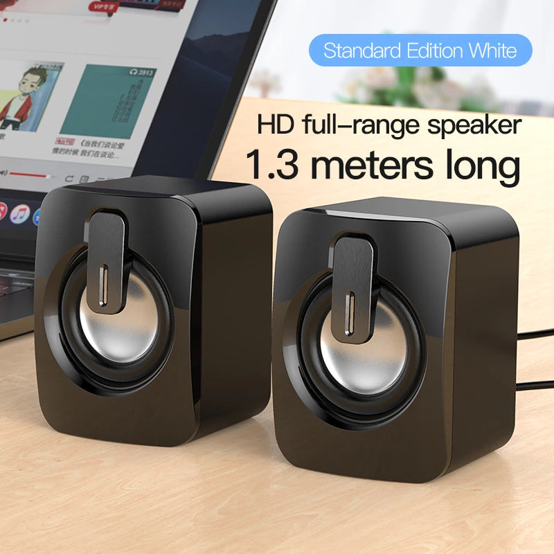 Mini USB Wired Computer Speaker — 3D Stereo Surround Sound for PC & Laptop