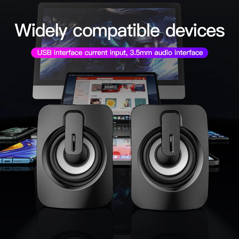 Mini USB Wired Computer Speaker — 3D Stereo Surround Sound for PC & Laptop